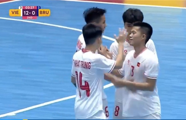 Futsal Việt Nam đánh bại Brunei với tỷ số 14-0