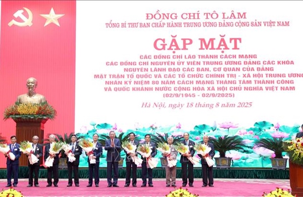 Tổng Bí thư chủ trì buổi gặp mặt các đồng chí nguyên lãnh đạo Đảng, Nhà nước