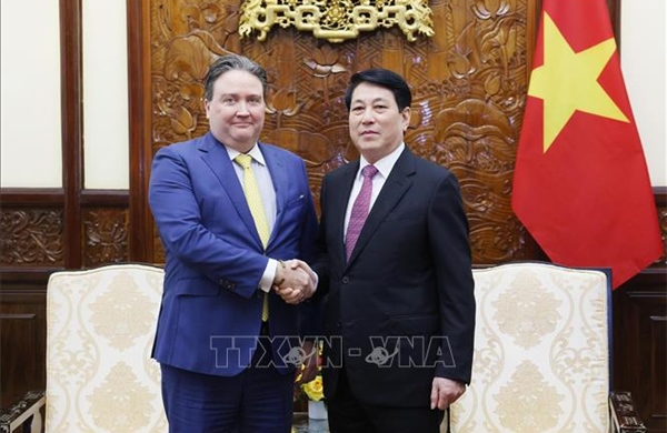 Chủ tịch nước Lương Cường tiếp Đại sứ Hoa Kỳ Marc Knapper đến chào từ biệt