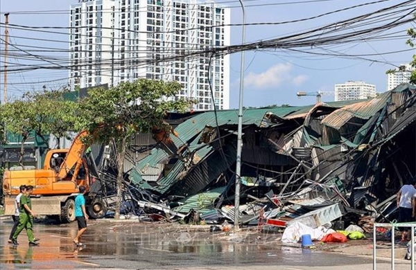 Lại xảy ra cháy nhà xưởng tại phường Thanh Liệt, Hà Nội