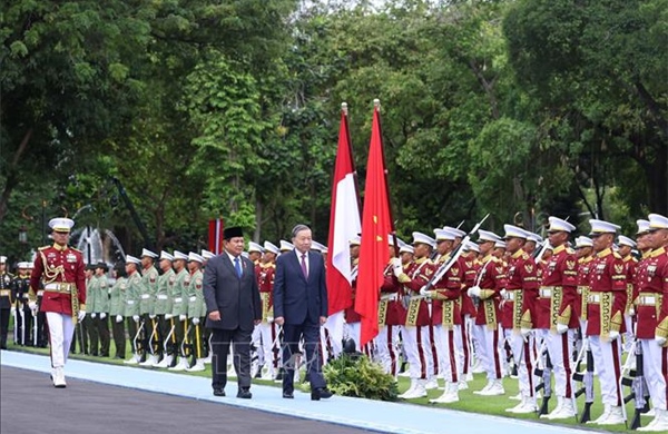 Lễ đón chính thức Tổng Bí thư Tô Lâm và Phu nhân thăm cấp Nhà nước tới Cộng hòa Indonesia 