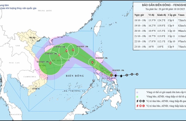 Do ảnh hưởng của bão FENGSHEN, khu vực Bắc Biển Đông có gió mạnh, sóng cao