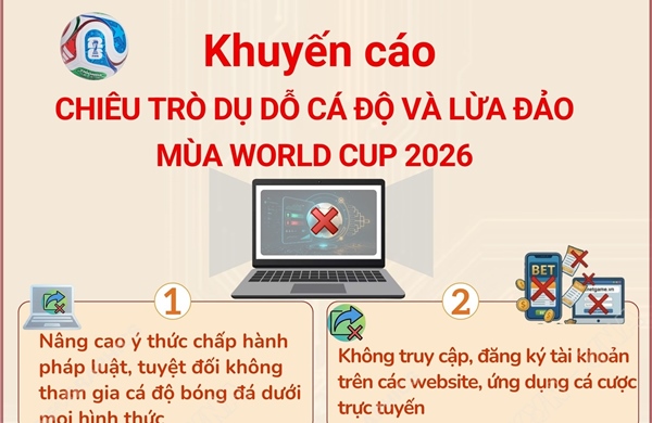 Khuyến cáo chiêu trò dụ dỗ cá độ và lừa đảo mùa World Cup 2026