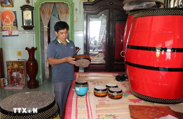 Nghề làm trống Bình An được công nhận Di sản văn hóa phi vật thể quốc gia