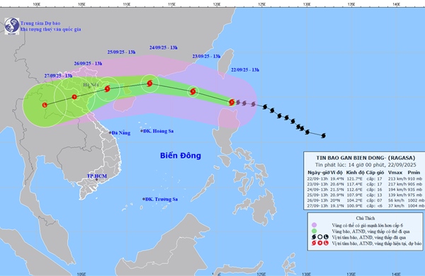 Siêu bão RAGASA giật cấp 17, áp sát biển Đông