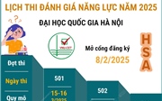 Lịch thi Đánh giá năng lực năm 2025 của Đại học Quốc gia Hà Nội