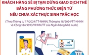 Từ 1/1/2025: Khách hàng sẽ bị tạm dừng giao dịch thẻ bằng phương thức điện tử nếu chưa xác thực sinh trắc học