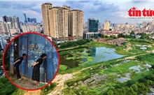 Cận cảnh dự án công viên rộng 10 ha quây tôn bỏ hoang ở Hà Nội