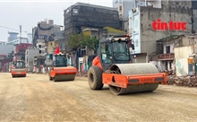 Công trường Vành đai 1 Hà Nội nhộn nhịp thi công xuyên Tết