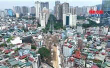 Toàn cảnh công trường Vành đai 2,5 đoạn Vũ Phạm Hàm - Trần Duy Hưng