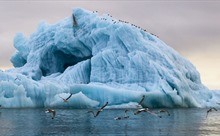 Video tàu du lịch Na Uy va chạm với tảng băng trôi giữa đại dương