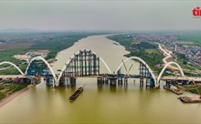 Ảnh 360: Cận cảnh cây cầu bắc qua sông Đuống đắt nhất tỉnh Bắc Ninh