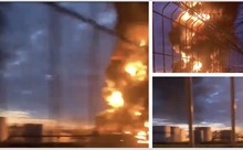 Video kho chứa dầu của Liên bang Nga cháy rừng rực vì bị UAV tấn công