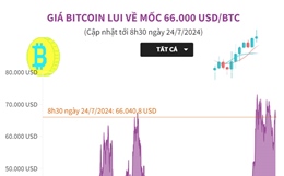 Giá Bitcoin lui về mốc 66.000 USD/BTC