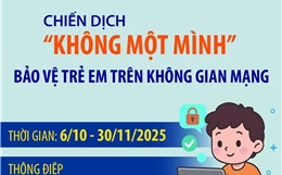 Chiến dịch &#39;Không một mình&#39; bảo vệ trẻ em trên không gian mạng
