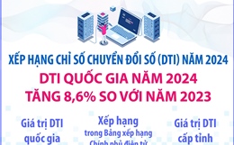 DTI quốc gia năm 2024 tăng 8,6% so với năm 2023