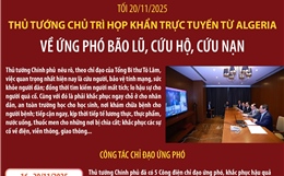 Thủ tướng chủ trì họp khẩn trực tuyến từ Algeria về ứng phó bão lũ, cứu hộ, cứu nạn