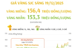 Giá vàng miếng sáng 19/12/2025