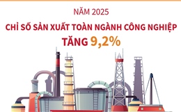 Năm 2025: Chỉ số sản xuất công nghiệp tăng 9,2%