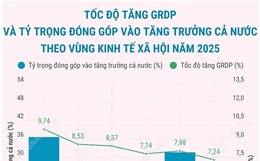 Tốc độ tăng GRDP và tỷ trọng đóng góp vào tăng trưởng cả nước
