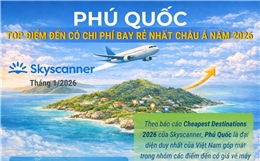 Phú Quốc lọt top điểm đến có chi phí bay rẻ nhất châu Á năm 2026