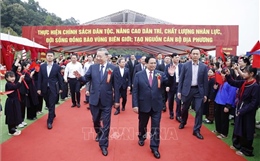 Tổng Bí thư và Thủ tướng dự Lễ khởi công, động thổ đồng loạt các trường nội trú liên cấp biên giới