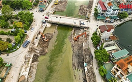 Tăng tốc thi công tuyến hạ lưu sông Kim Ngưu trước mùa mưa bão