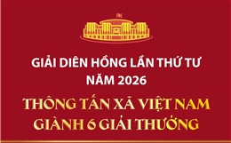 Giải Diên Hồng lần thứ tư năm 2026: Thông tấn xã Việt Nam giành 6 giải thưởng