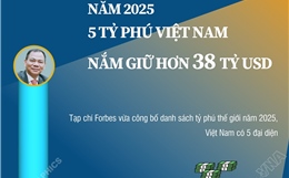 5 tỷ phú Việt Nam nắm giữ hơn 38 tỷ USD