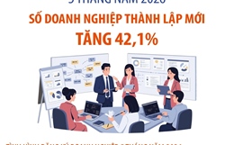 5 tháng đầu năm 2026: Số doanh nghiệp thành lập mới tăng 42,1%