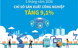 5 tháng năm 2026: Chỉ số sản xuất công nghiệp tăng 9,1%