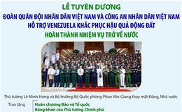Lễ tuyên dương Đoàn QĐND Việt Nam và CAND Việt Nam hỗ trợ Venezuela khắc phục hậu quả động đất 