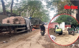 Loạt bãi vật liệu xây dựng ở phường Cầu Giấy gây bụi bặm, mất an toàn giao thông