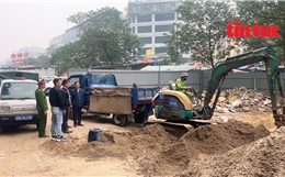 Phường Cầu Giấy mạnh tay xử lý các bãi vật liệu xây dựng tự phát gây ô nhiễm