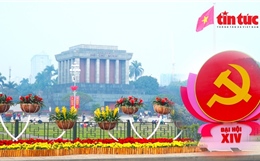 Phố phường Hà Nội rực rỡ cờ hoa chào mừng Đại hội Đảng lần thứ XIV