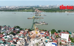 Hà Nội đẩy nhanh thi công cầu Trần Hưng Đạo vượt sông Hồng