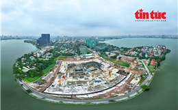 Toàn cảnh công trường Nhà hát Ngọc Trai hơn 12.000 tỷ đồng ven Hồ Tây