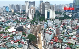 Toàn cảnh công trường Vành đai 2,5 đoạn Vũ Phạm Hàm - Trần Duy Hưng
