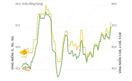 Vàng nhẫn phá đỉnh 87 triệu đồng/lượng, vàng miếng lên 88 triệu đồng/lượng