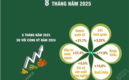 8 tháng năm 2025: Kinh tế có nhiều tín hiệu tích cực