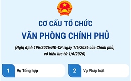 Cơ cấu tổ chức Văn phòng Chính phủ từ 1/6/2026