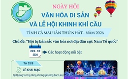 Ngày hội Văn hóa di sản và Lễ hội Khinh khí cầu tỉnh Cà Mau năm 2026