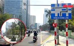 Diện mạo nút giao Lê Văn Lương - Hoàng Minh Giám sau khi xén vỉa hè