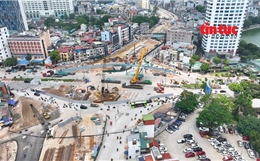Toàn cảnh 'đại' công trường nút giao metro số 5 - Vành đai 1 ở Hà Nội