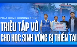 Phát động chương trình 'Triệu tập vở cho học sinh vùng bị thiên tai'