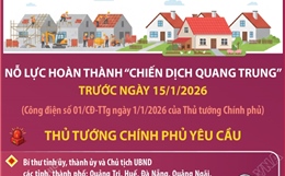 Thủ tướng yêu cầu: Nỗ lực hoàn thành Chiến dịch Quang Trung trước ngày 15/1/2026