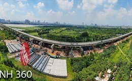 Ảnh 360: Toàn cảnh dự án cầu Vĩnh Tuy 2 sau 7 tháng thi công