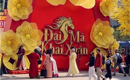 Xúng xính áo dài tham gia Lễ hội Tết Việt Bính Ngọ 2026