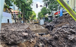 Đại công trường chống ngập vẫn ngổn ngang giữa trung tâm Hà Nội