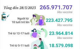 Tình hình tiêm vaccine phòng COVID-19 tại Việt Nam tính đến hết ngày 28/3/2023